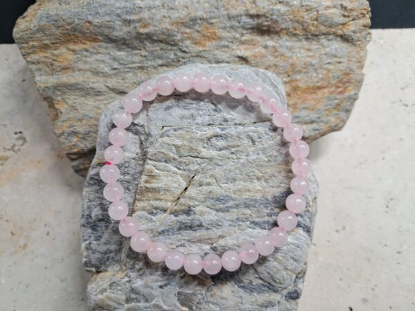 Bracelet quartz rose perles 6mm