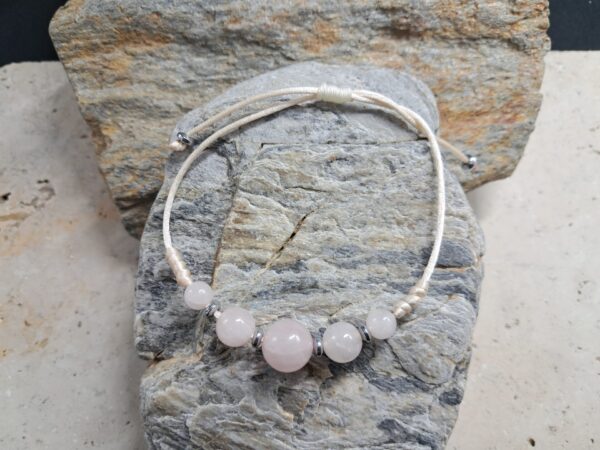 Bracelet quartz rose perles 6, 8 et 10mm