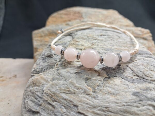 Bracelet quartz rose perles 6, 8 et 10mm