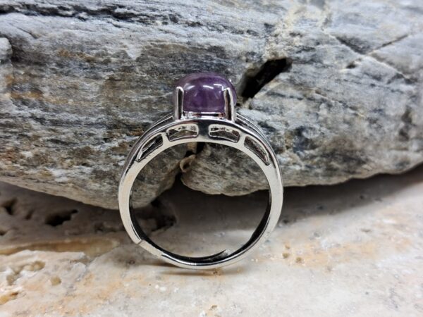 Bague améthyste pierre cabochon 8mm