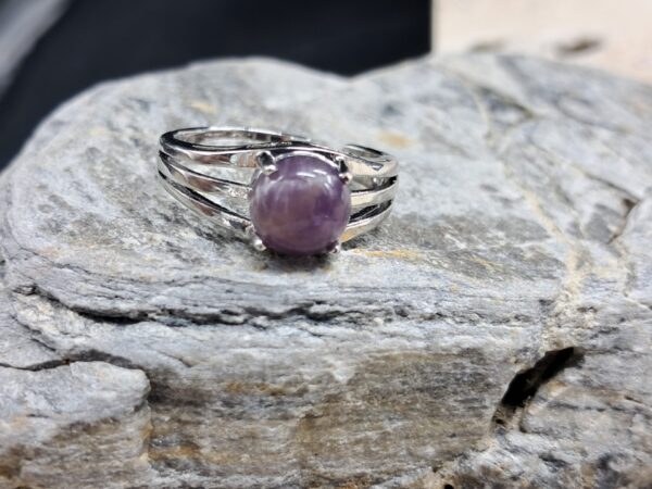 Bague améthyste pierre cabochon 8mm