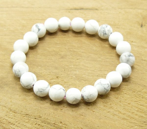 Bracelet Howlite perles de 8 mm