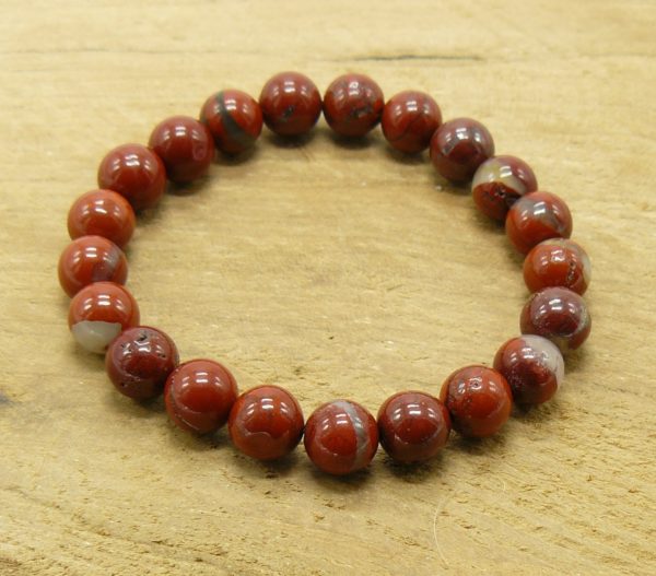 Bracelet Jaspe rouge perles de 8 mm