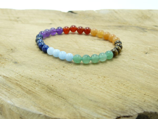 bracelet 7 chakras perles 6 mm