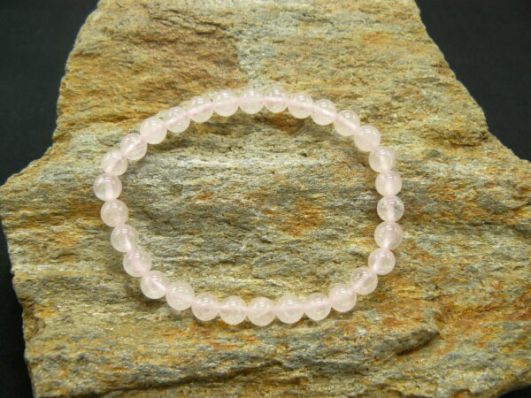 Bracelet quartz rose perles 6 mm