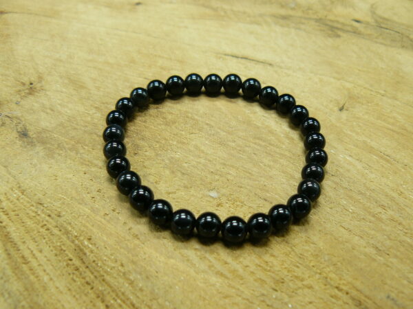 Bracelet obsidienne noire perles 6 mm